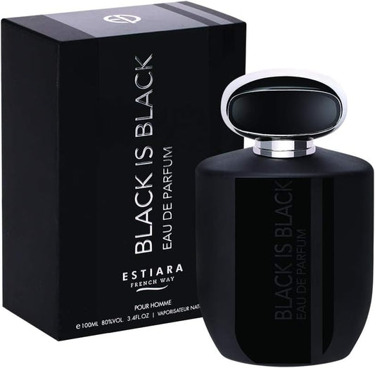 ESTIARA Black is Black for Men Pour Homme, Eau De Parfum - 100ml for Him