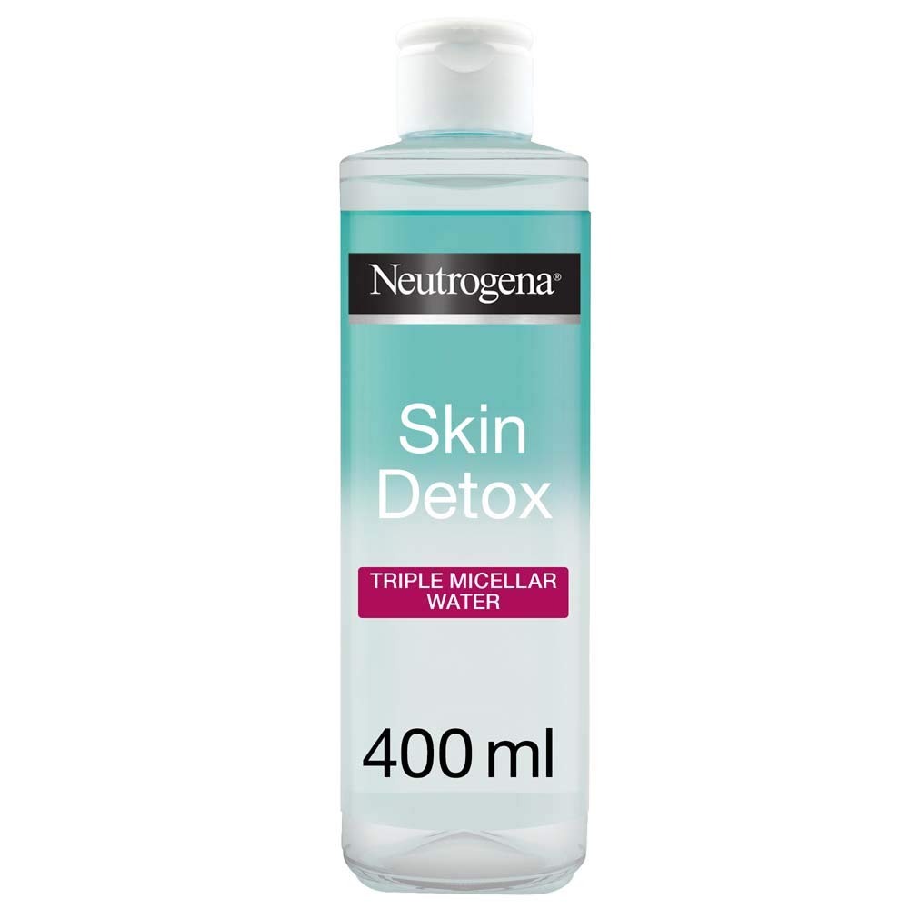 Neutrogena Skin Detox Triple Micellar Water, 400ml, Makeup Remover, Neutrogena Complete Skin Care Targeting all Toxins, No Rinse, Suitable for Daily Use