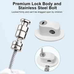 ELECDON Window Locks Child Safety Self Adhesive Baby Window Restrictors for UPVC No Drilling Window Safety Locks with Key Cable Lock Pet Window Restrictor Kids Refrigerator Lock for Childproof 1 Pack