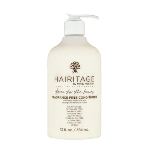 Hairitage Down to the Basics Fragrance-free Conditioner Formulated with Chamomile + Sunflower Seed Oil - Ultra-Mild + Moisture Rich - For Sensitive Scalps - No Artificial Perfumes, 13 oz