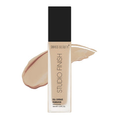 Swiss Beauty Studio Finish Full coverage Foundation, Face Makeup, Natural Beige, 30ml