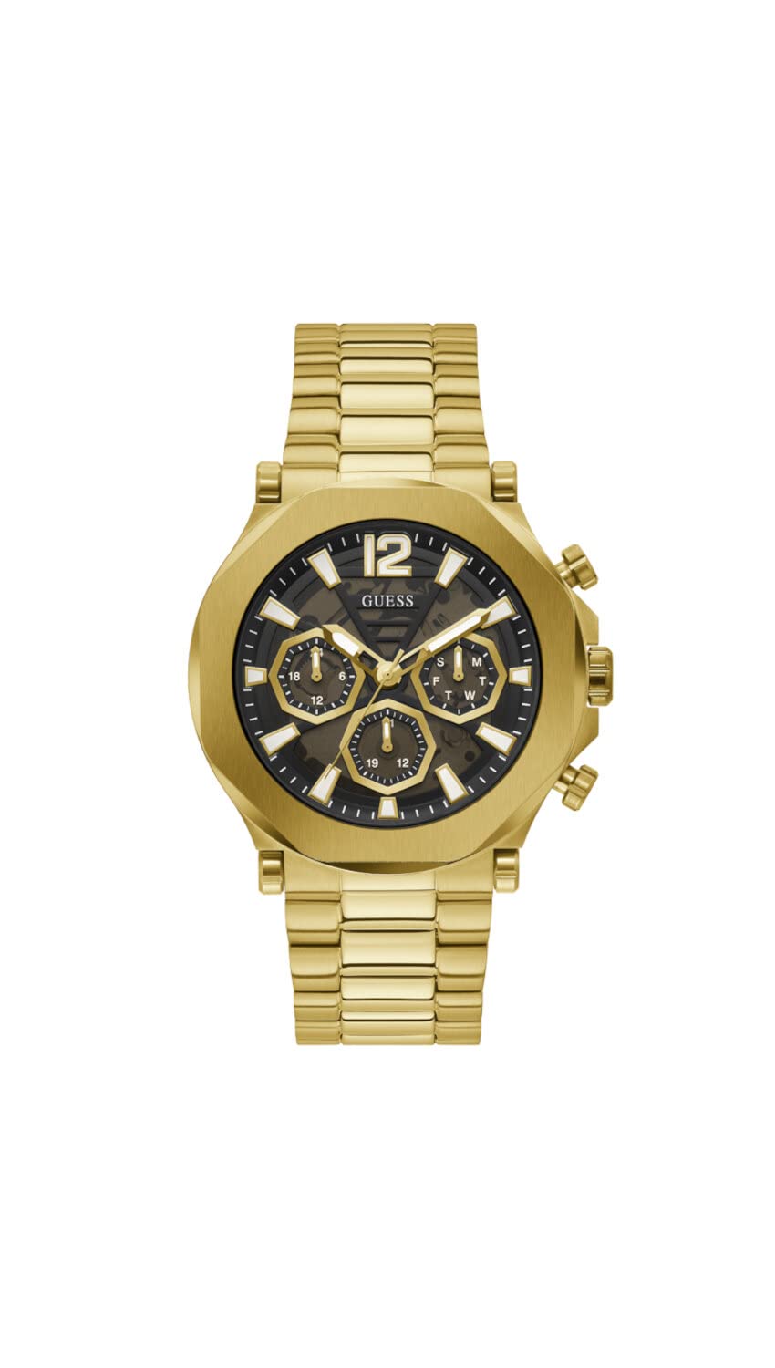 GUESS Gold-Tone Cut-Through Multifunction Watch