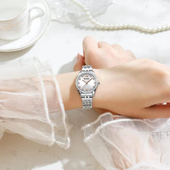 CURREN Women's Wrist Watch 9087 Fashion Brand Luxury Stainless Steel Bracelet Watch Classic Design - SILVER