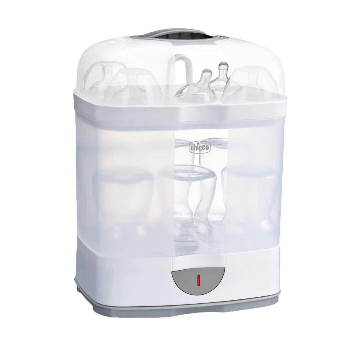 Chicco 2 in 1 Sterilizer, Adjustable Natural Steam Sterilizer for Bottles, with 2 Configurations, Quick and Easy to Use, Up to 6 x 330ml Bottles, White
