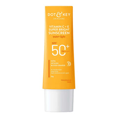 Dot & Key Sunscreen SPF 50 PA+++ with Vitamin C + E | for Even Toned & Glowing Skin | No White Cast, WaterLight I UVA/B & Blue Light Protection I Better Vitamin D absorption I for Women & Men | 50gm