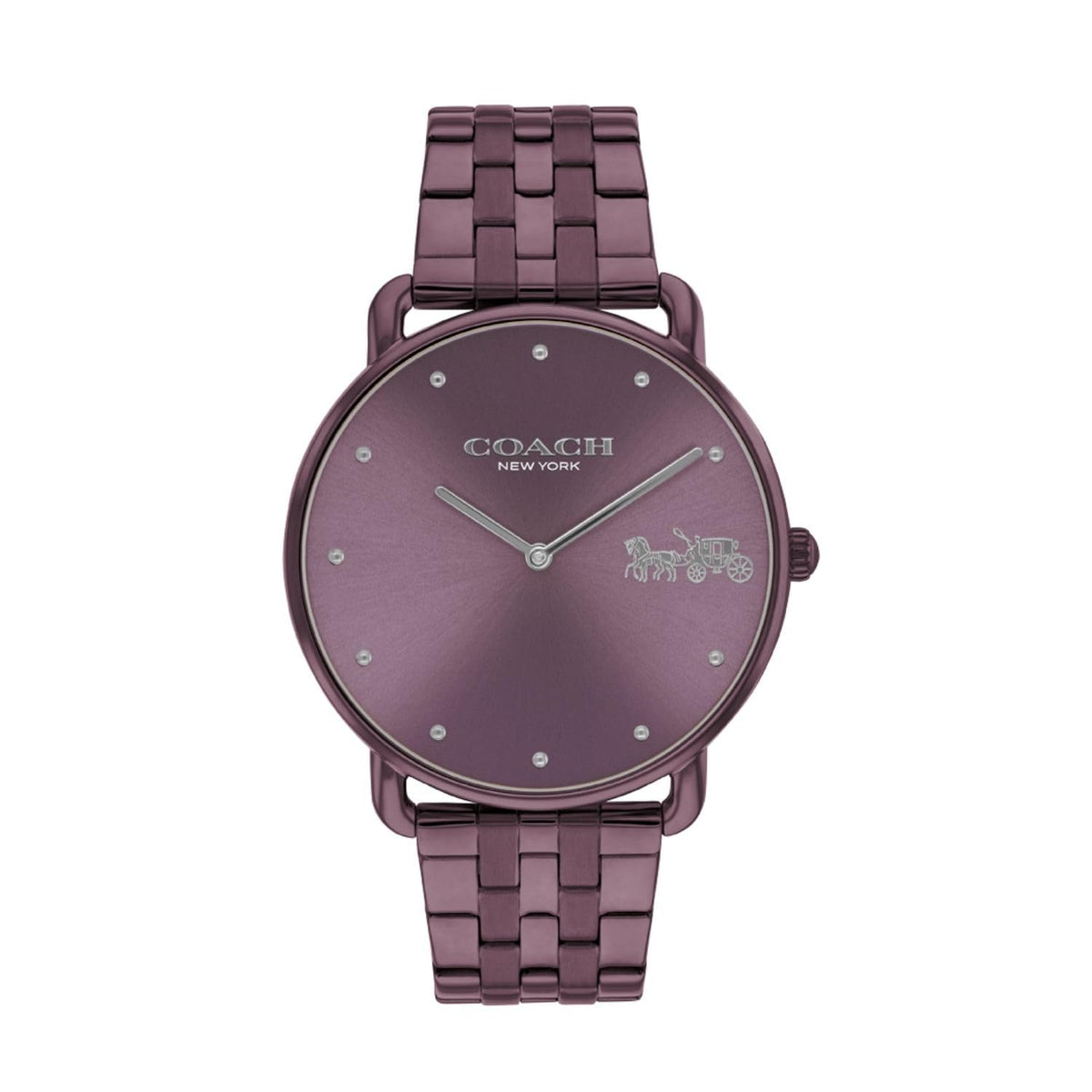 COACH WOMEN'S PURPLE DIAL IONIC PLATED PURPLE STEEL BRACELET WATCH - 14504298