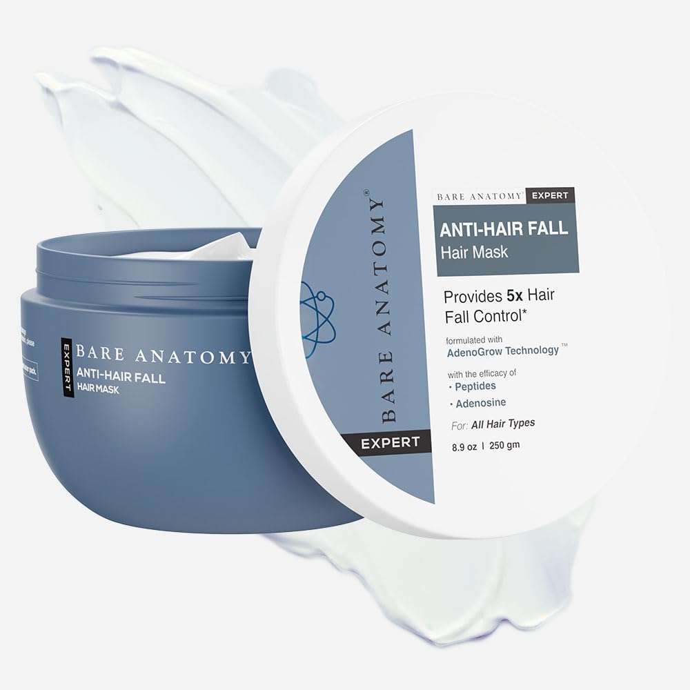 Bare Anatomy Anti-Hair Fall Mask Provides 5X Hair Fall Control For Hair Fall Suitable For All Hair Types Enriched With Adenosine And Peptides - 250 ml
