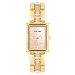 Anne Klein Rectangular Analog Watch for Women, 28 mm Size, Pink/Two Tone