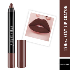 Swiss Beauty 12 Hrs. Stay Matte Lip Crayon, Chocobar, 3g - Long Lasting, Waterproof, Super Stay, Matte Finish Lip Crayon, Long Wear, Crayon Lipstick
