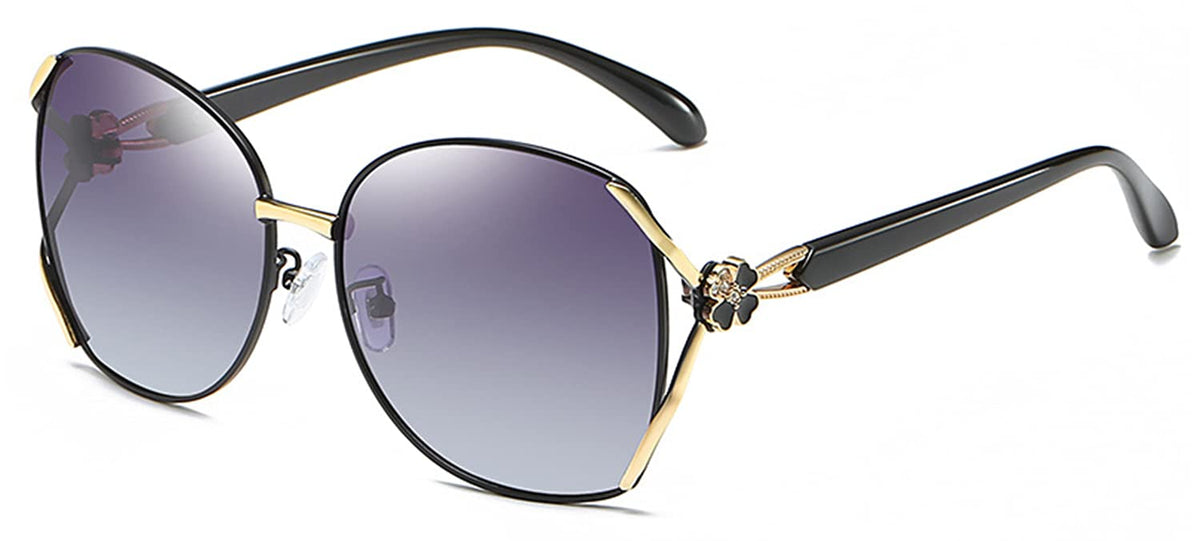 NALANDA Polarized Sunglasses With UV400 HD Lens Metal PC Frame for Women's Glasses For Outdoor Travel Driving Daily Use Etc,Vintage Retro Stylish Design,100% UV Blocking
