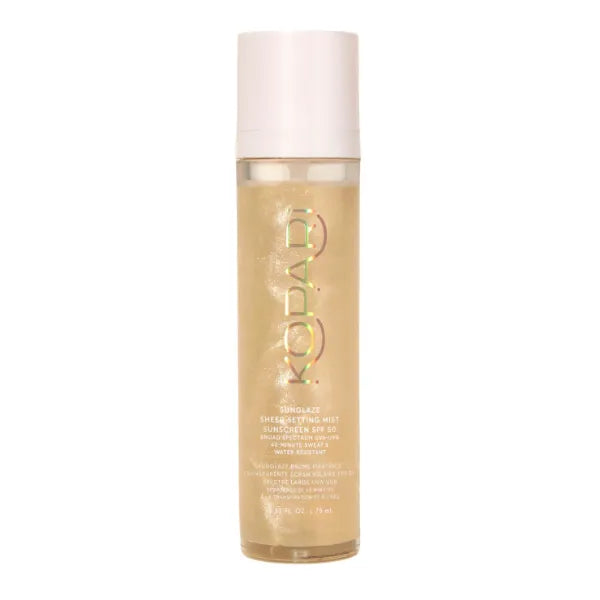 Kopari Sunglaze Sheer Setting Mist Sunscreen SPF 50, Weightless, Fast Drying, Ultra-Fine Setting Spray, Made With Hyaluronic Acid, Sets Makeup For A Hydrated, Dewy Finish, 2.53 fl oz