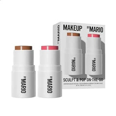 Makeup By Mario Sculpt & Pop On the Go Duo Contour and Blush Stick Medium Pale Petal & Warm Golden Soft Pink