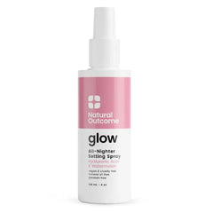 Natural Outcome Glow Makeup Setting Spray Mattifying, Long Lasting Facial Mist with Hyaluronic Acid & Watermelon | Oil-Free Vegan Formula for All Skin Types 4 oz