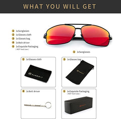 SUNGAIT Ultra Lightweight Rectangular Polarized Sunglasses UV400 Protection