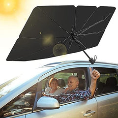 TDOO Car Sun Shade,for Car Front Windshield, Car Umbrella Sun Shade Cover, Foldable UV Reflector And Heat, Sunshade for Cars, Fits Most Vans SUVS (57 x 31 In) (A), Black