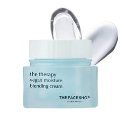 The Face Shop The Therapy Vegan Moisture Blending Cream | Vegan Moisturizer | Cooling | Hydrating | Skin-Friendly | 2-in-1 Gel & Cream | K-Beauty