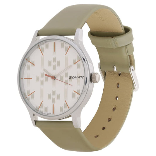 Sonata KnotMen Watch - 77105SL06, Green Ceramic, strap