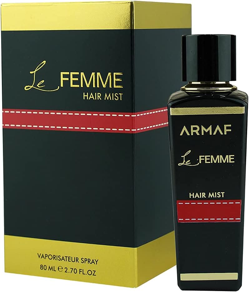 Armaf Perfume Le Femme Hair Mist For Women, 80 ml - fragrance, all hair type, alcohol free, hair spray perfumes for women