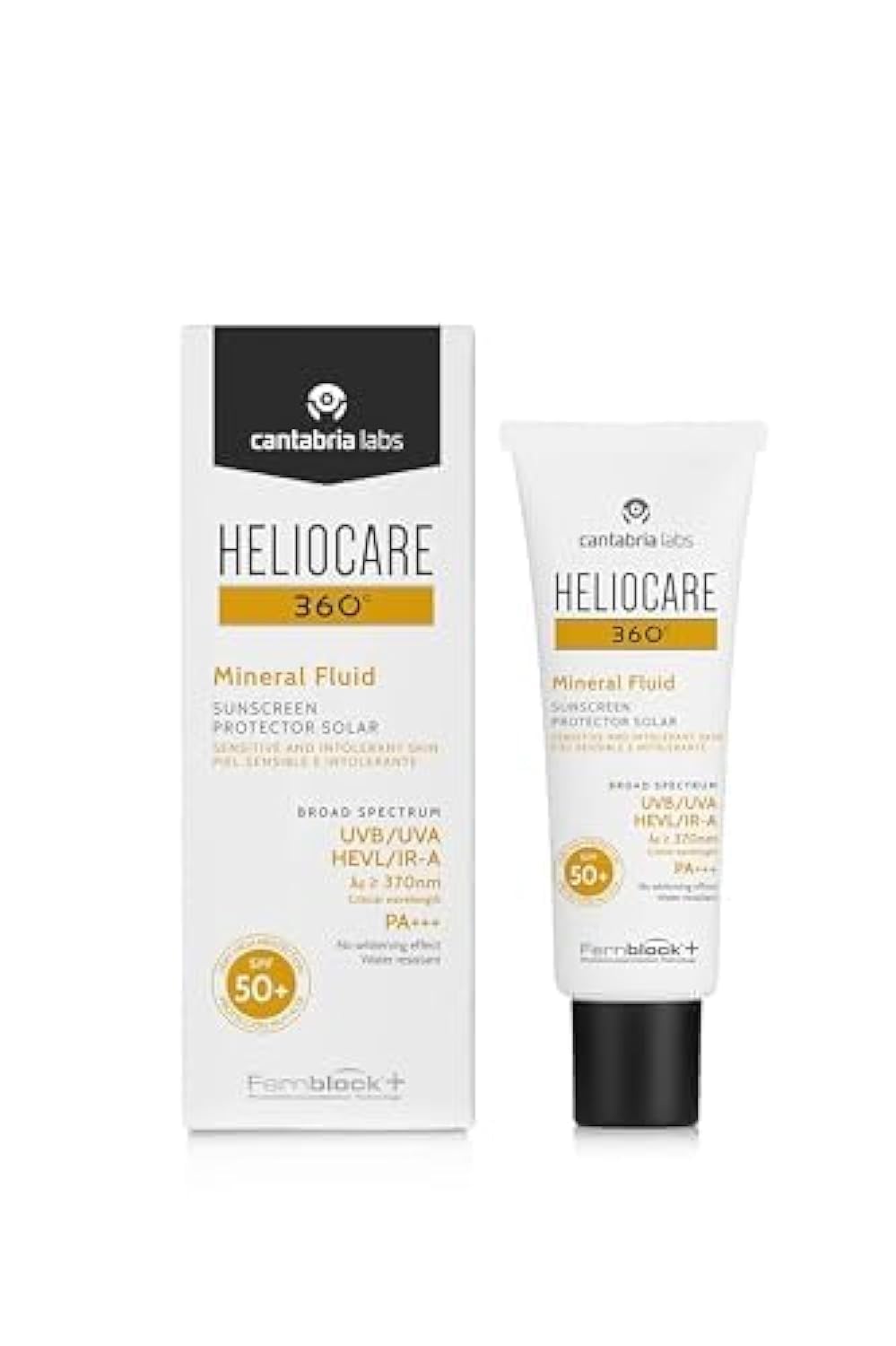 HELIOCARE 360 MINERAL SPF50  UVA/UVB protection, petroleum free, silicone, latex, lanolin, gluten, non-comedogenic- 50ML
