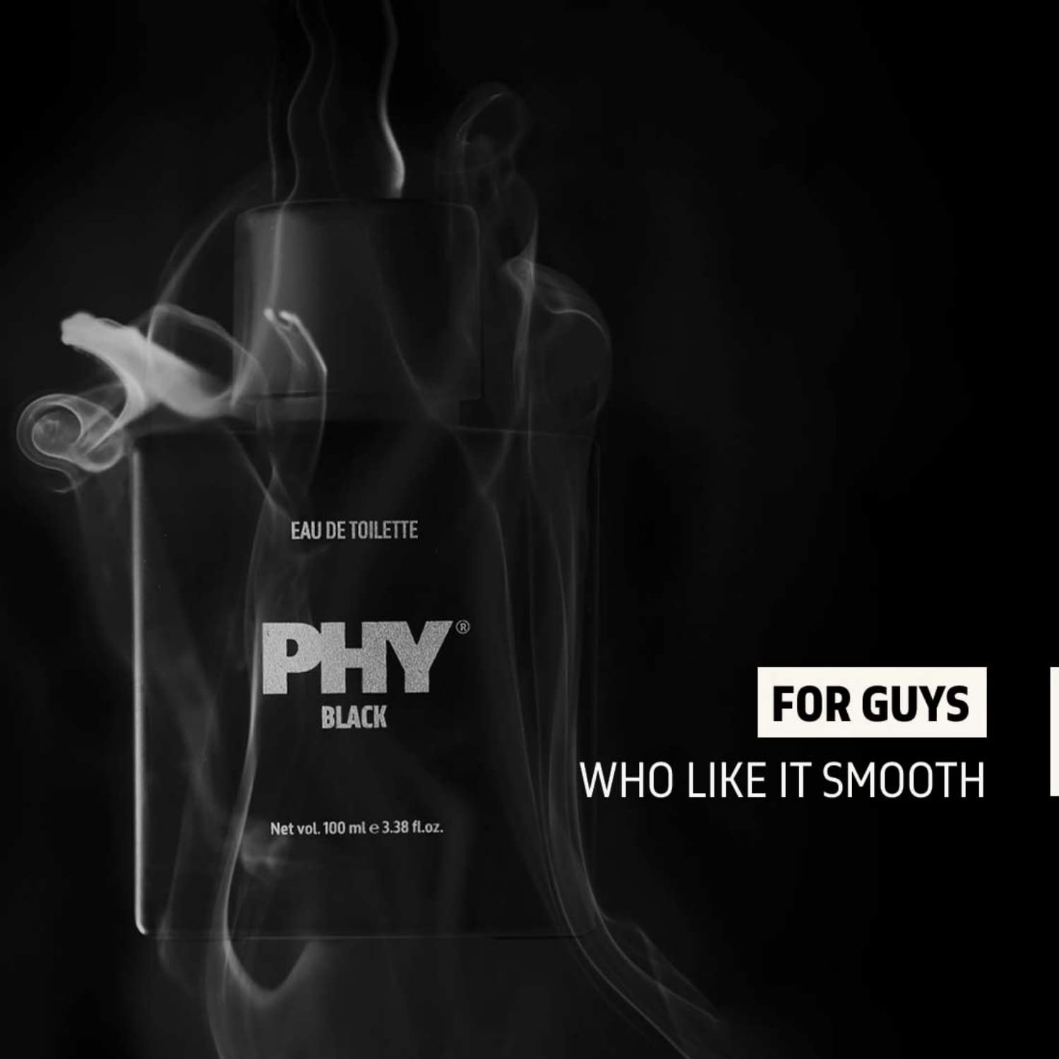 Phy Black | Eau de Toilette | Indian Oud + Sichuan Pepper | The scent of luxury | Bold & Confident | Long-lasting perfume for Men | Premium Fragrance | 100 ml