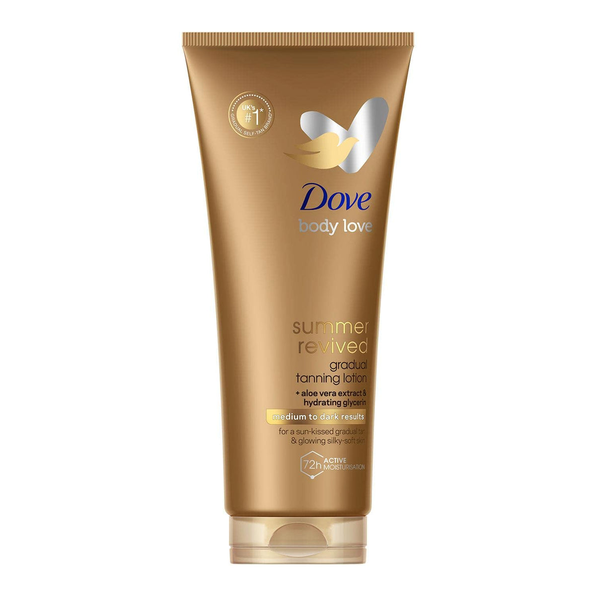 Dove Summer Revived Medium to Dark Gradual Tanning Lotion For a Sun-Kissed Glow Self Tan Body Lotion Tanning Lotion For All Skin Types, 200 ml (Pack of 1)