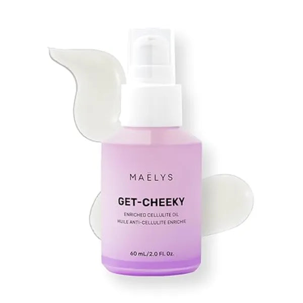 MAËLYS GET CHEEKY Body Oil for Women Cellulite Massage Oil with Shea Butter & Vitamin E Skin Oil for Massage Therapy & After Shower Use Helps Reduce the Look of Dimpled Skin 2 Fl Oz