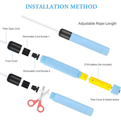 Exrp LED Rainbow Jumping Rope for Kids Light Up Exercise Jump Rope for Sport Interest Luminous Adjustable Skipping Ropes for Decompression Women Leisure Men Fitness