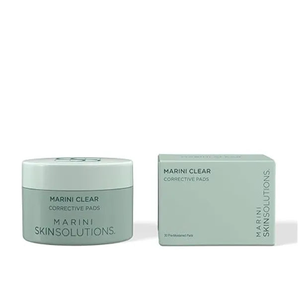 Marini SkinSolutions Clear Corrective Pads for Pores & Blemish Prone Skin with Salicylic Acid, Niacinamide, Azelaic Acid & Glycolic Acid  Made in the USA 30 Count