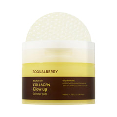EQQUALBERRY Collagen Radiance Tonic Patches - Korean Collagen Brightening Patches Deep Absorbing Moisturizing & Radiant Formula, 140ml (60 Pads)