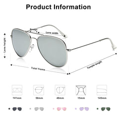SOJOS Classic Aviator Polarized Sunglasses Mirrored UV400 Lens SJ1054