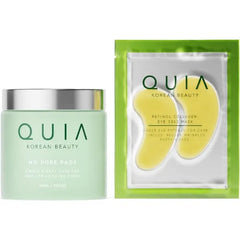 QUIA Korean Skincare Duo - Toner Pads + Hydrogel Eye Patches - Complete Facial Hydration System - Refine Texture, Depuff & Smooth Fine Lines - No-Slip Formula for Refreshed, Radiant Skin