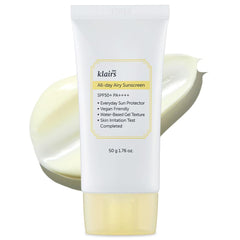 DearKlairs All-day Airy Sunscreen with SPF 50+ PA++++ lightweight, Non-Greasy, Non-Comedogenic - 50g