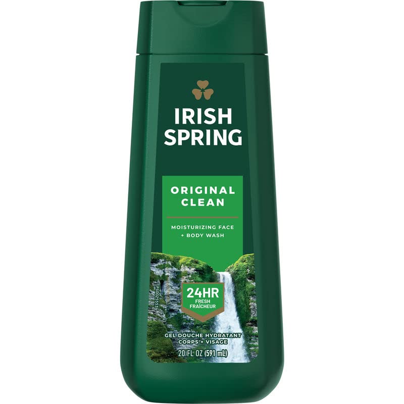 Irish Spring Original Clean Body Wash for Men, 20 oz, 591 ml (Product of USA)