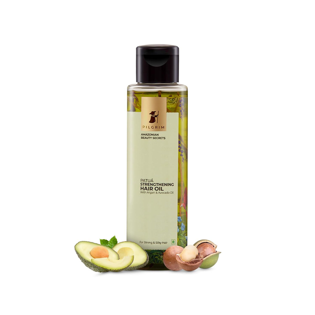 Pilgrim Amazonian Patuá STRENGTHENING HAIR OIL with Argan & Avocado oil for strong & silky hair | Lightweight Oil that Nourishes & Protects for women & men | 115 ml