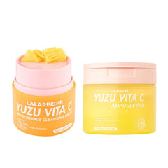LALARECIPE Cleanse + Glow Recipe: Yuzu Vita-C Gommage Cleansing Balm + Yuzu Ampoule Pads