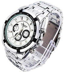 Curren fashion Watch For Men Analog Stainless Steel - 8084 - Silver