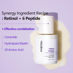 FABYOU Retinol Peptide Youthful Serum 30ml – Korean Skincare for Firming & Lifting with Retinol, Peptides, Ceramide & Panthenol to Support Anti-Aging and Wrinkle Reduction