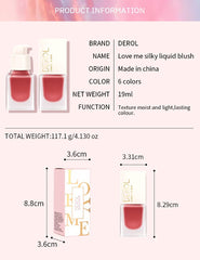 DEROL Liquid Blush Mousse Cream Blushes For Cheeks Face Palette Bronzer Highlighter Shape Contour Stick Moisturizing Matte Finish Long-wearing Waterproof Women (Love Me 02#), Pack Of 1, 19 ml