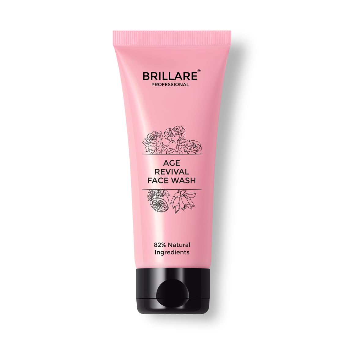 BRILLARE Professional Age Revival Face Wash for Anti-Aging Skin with Rose, Lotus & Orange | 82% Natural Facewash for Reduces Fine Lines & Promotes Firm, Radiant Skin | For Men & Women