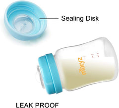 Matyz 4-Pack Wide Mouth Breast Milk Storage Containers with Lids (Blue, 6oz Each) - Freezer Safe Breastmilk Storage Bottles - Breast Pump Accessories for Medela Spectra Avent Breast Pumps
