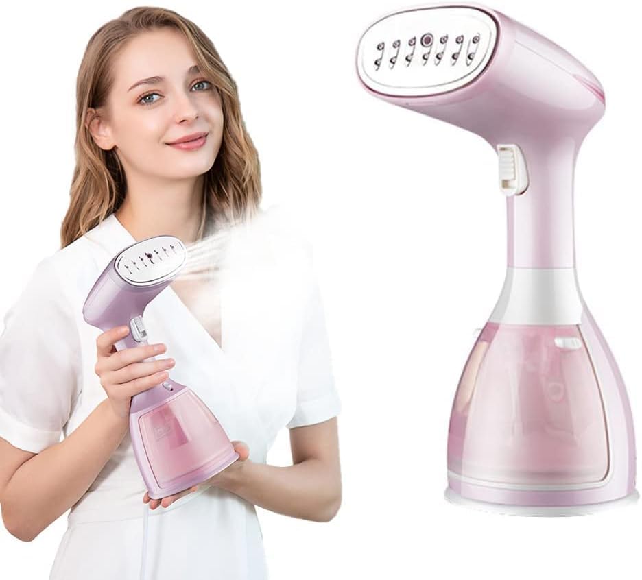 HELEE Portable Fabric Steam Iron, Garment Steamers 350ml Handheld Fabric Steamer 14 holes 15Seconds Fast-Heat 1500W Garment Steamer for Home Travelling Portable Steam Iron