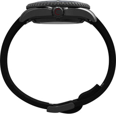 Timex Tiburón Men's Automatic Analogue Bracelet Watch with Rubber Strap - Black
