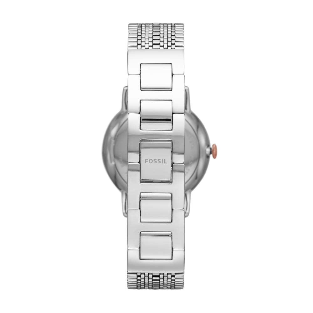 Fossil Women's Neely White Dial Stainless Steel Band Quartz Analog Watch, Silver