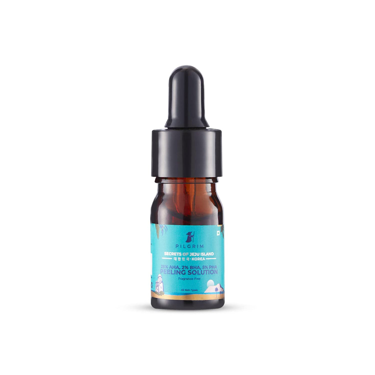 Pilgrim 25% AHA + 2% BHA + 5% PHA Peeling Solution (Mini) for Face | 10-Minute Facial | Chemical peel for face for glowing skin | Exfoliating serum| Men & Women | At-home facial | 5 ml