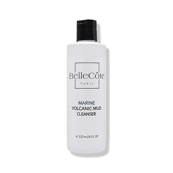 BelleCôte Paris Marine Volcanic Mud Face Cleanser Detoxifying Clay Oily & Combination Skin, Pore Reduction and Acne Ideal Face Cleanser for Men & Women Especially After a Vigorous Workout