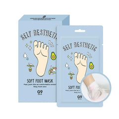 G9SKIN Korean Moisturizing Foot Mask Socks for Dry Cracked Heels, 5 Pairs