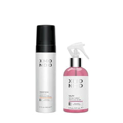 XMONDO Wave Foam & Salty Sea Spray Bundle Vegan Anti Frizz Formulas for Waves, Texture, and Shine, 2pc Set