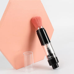 KASTWAVE Versatile Pink Makeup Brush Set with Refillable Powder Bottle - Ideal for Blush, Highlight, and Contour Applications