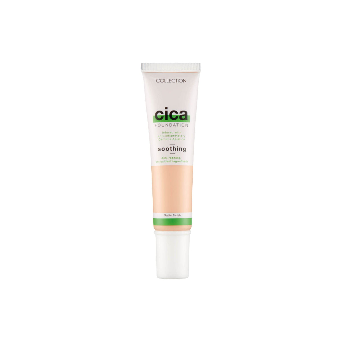 Collection Cosmetics Hydrating Medium Coverage Cica Foundation Infused with Anti-Redness, Vegan Foundation, 30ml, Ivory