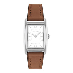 COACH WOMEN'S WHITE DIAL SADDLE CALFSKIN STRAP WATCH - 14504311